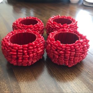 EUC Pier 1 Red Napkin Rings